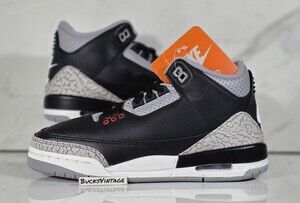 Nike Air Jordan 3 Black Cement og NEW DS Youth Size 4Y | Womens 5.5 DM0967-010